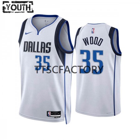 Kinder NBA Dallas Mavericks Trikot Christian Wood 35 Nike 2022-23 Association Edition Weiß Swingman
